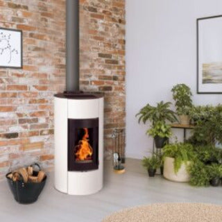Poêle à Granulés Etanche EMAFLAM NALA 9 kW Blanc