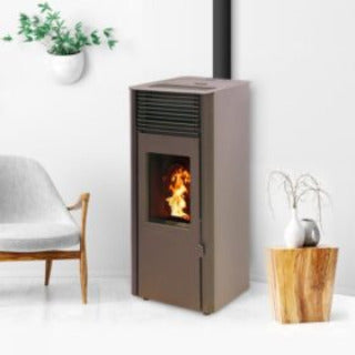 Poêle à granulés Etanche Connecté EMAFLAM REVA 9 kW Noir + Kit ventouse